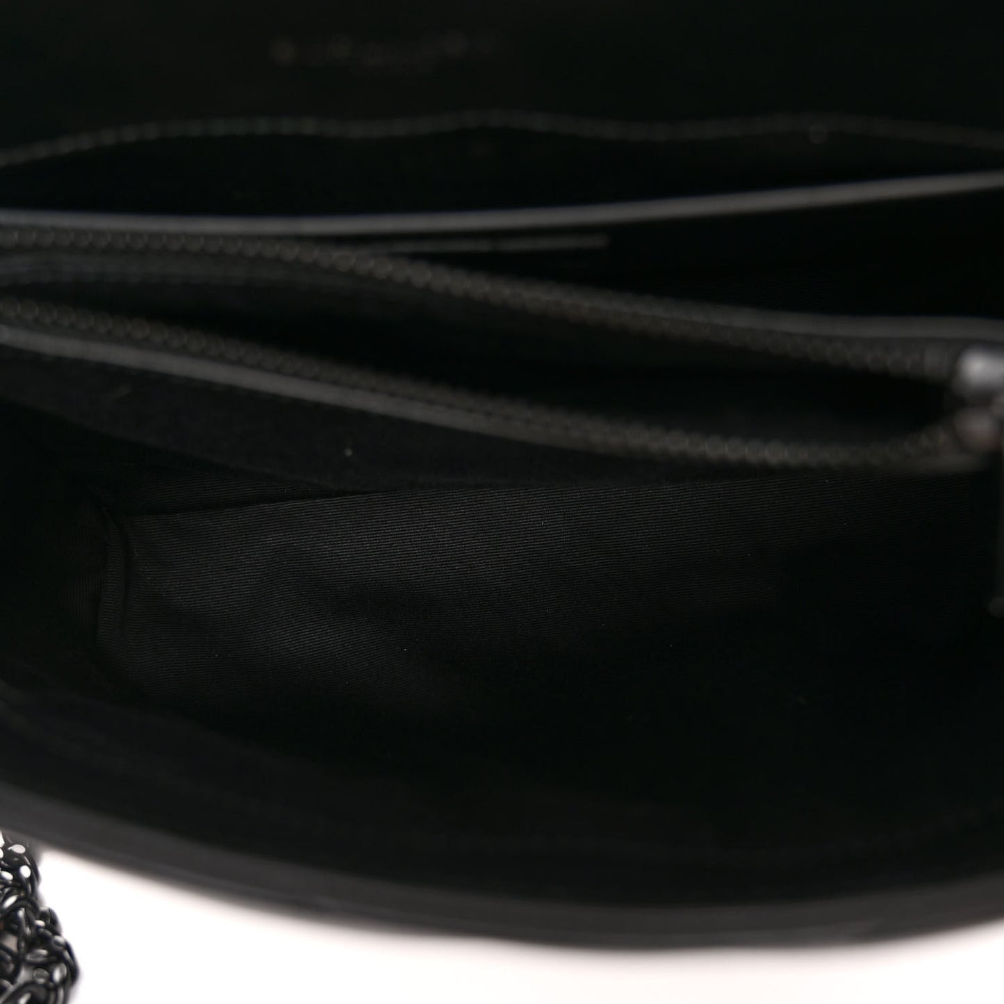 Calfskin Y Quilted Monogram Monochrome Small Loulou Chain Satchel Black