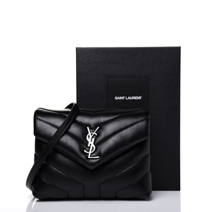 Saint Laurent Calfskin Y Quilted Monogram Toy Loulou Crossbody Bag Black 13 of 13