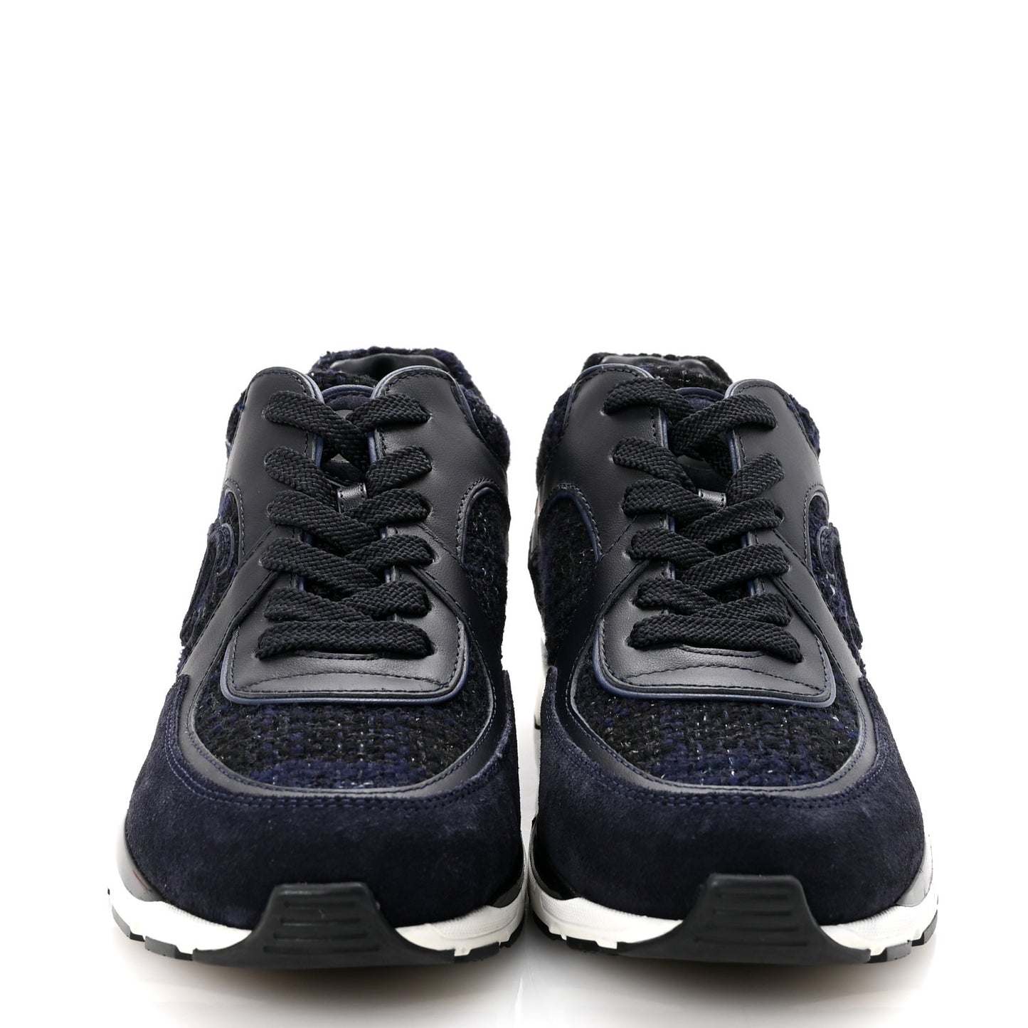 Tweed Suede Womens CC Sneakers 38 Black Blue