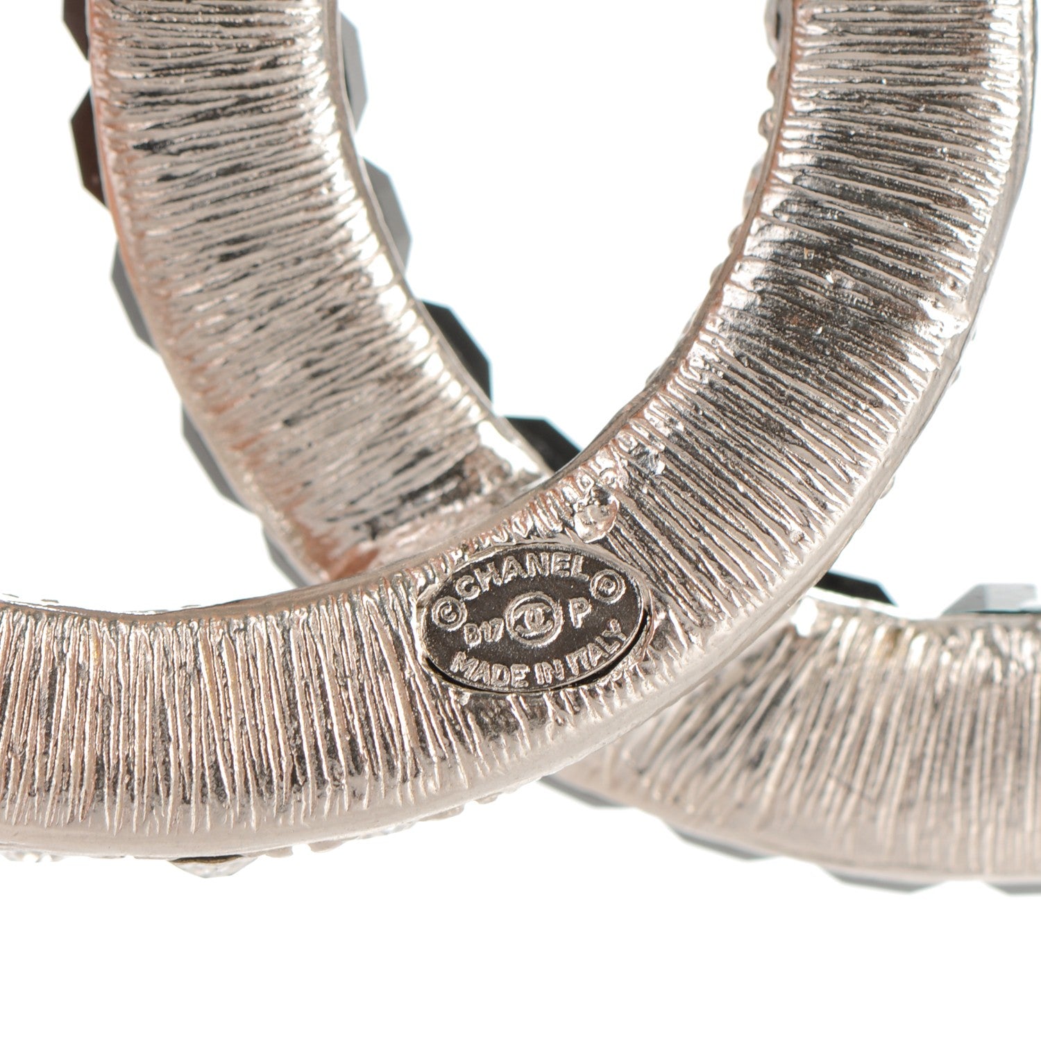 Chanel Baguette Crystal CC Brooch Silver Black 4 of 4