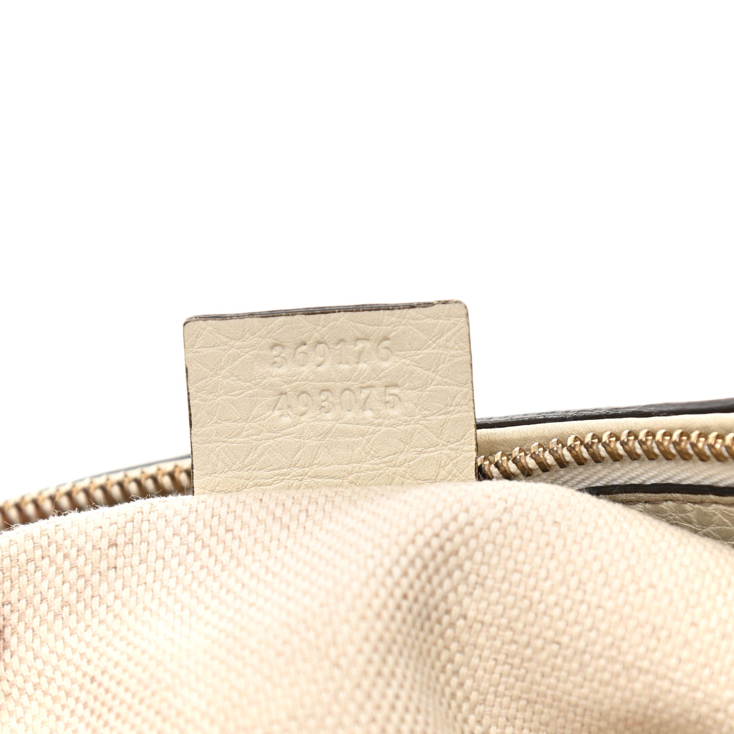 Pebbled Calfskin Small Soho Top Handle Bag Off White