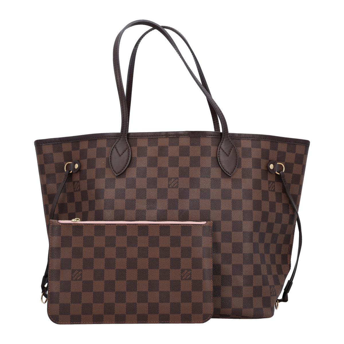 Louis Vuitton Damier Ebene Neo Neverfull MM Rose Ballerine 3 of 12