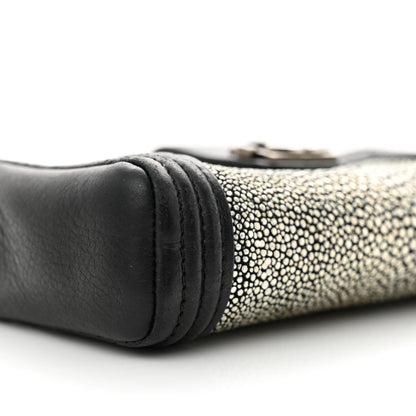 Chanel Metallic Galuchat Stingray Lambskin Mini Clutch With Removable Chain Black 10 of 11