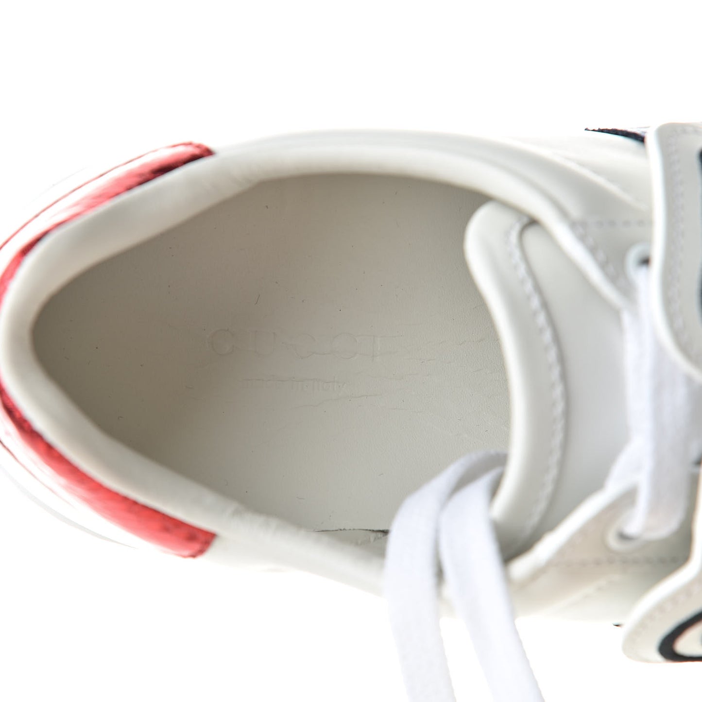 Calfskin Ayers Web Panther Embroidered Womens Ace Sneakers 36 White