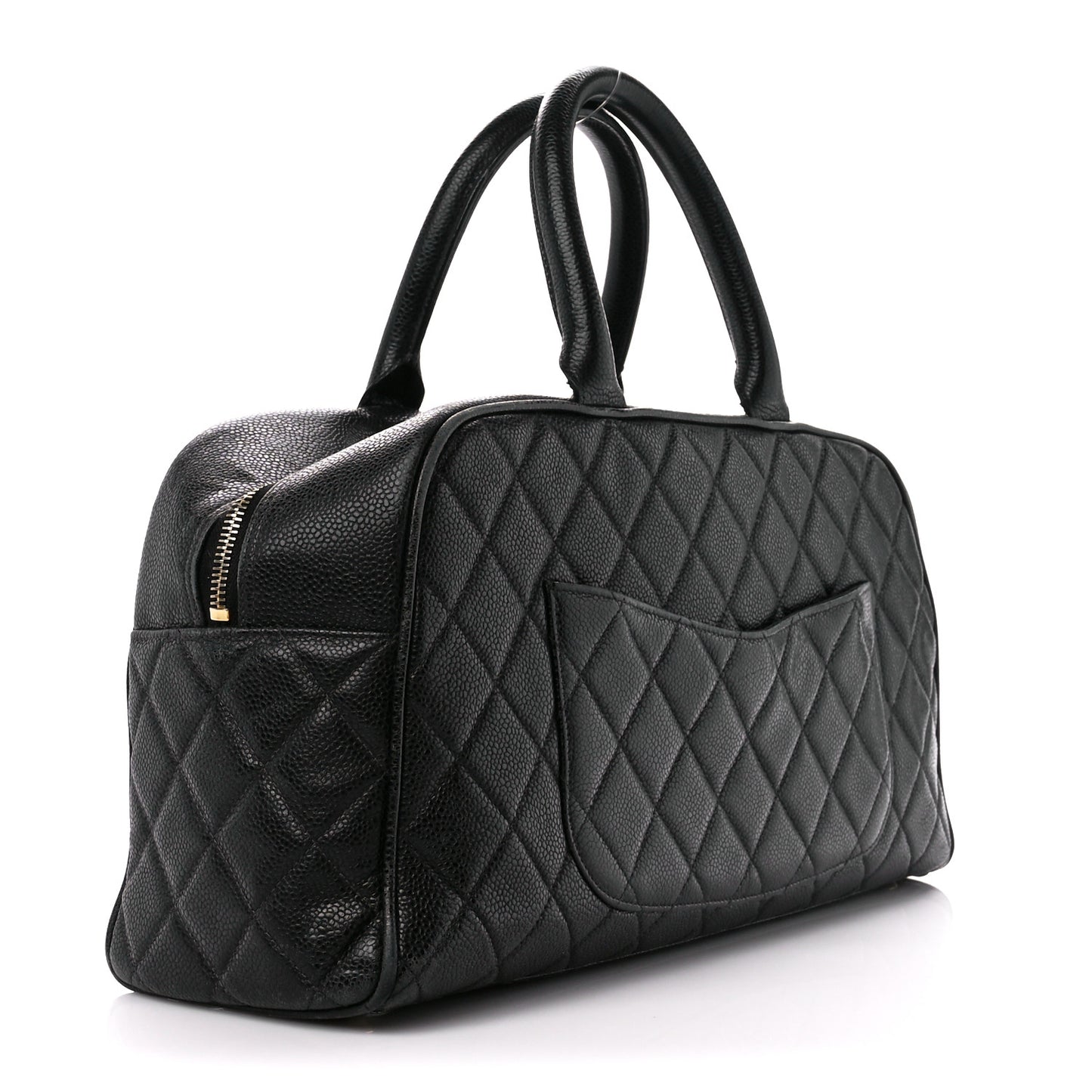 Caviar Quilted Large Bowler Black