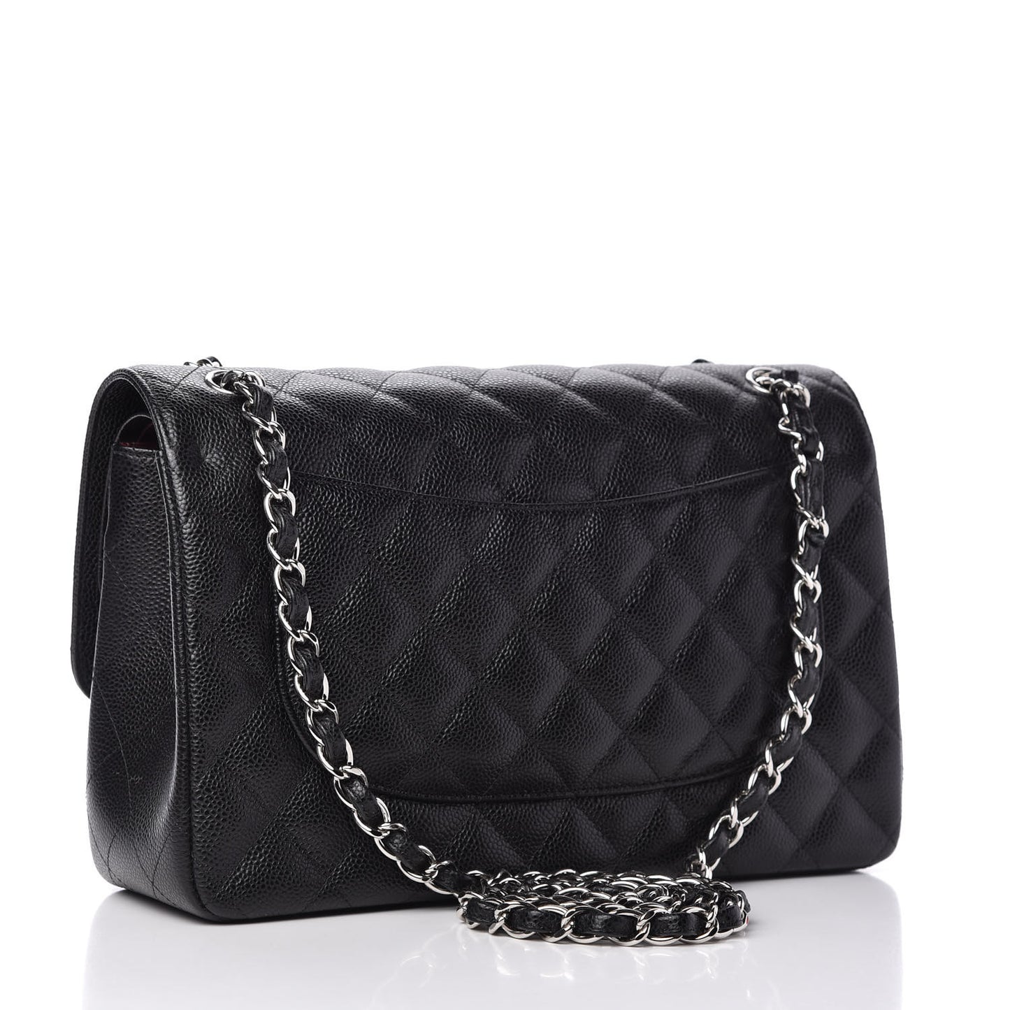 Caviar Quilted Jumbo Double Flap Black