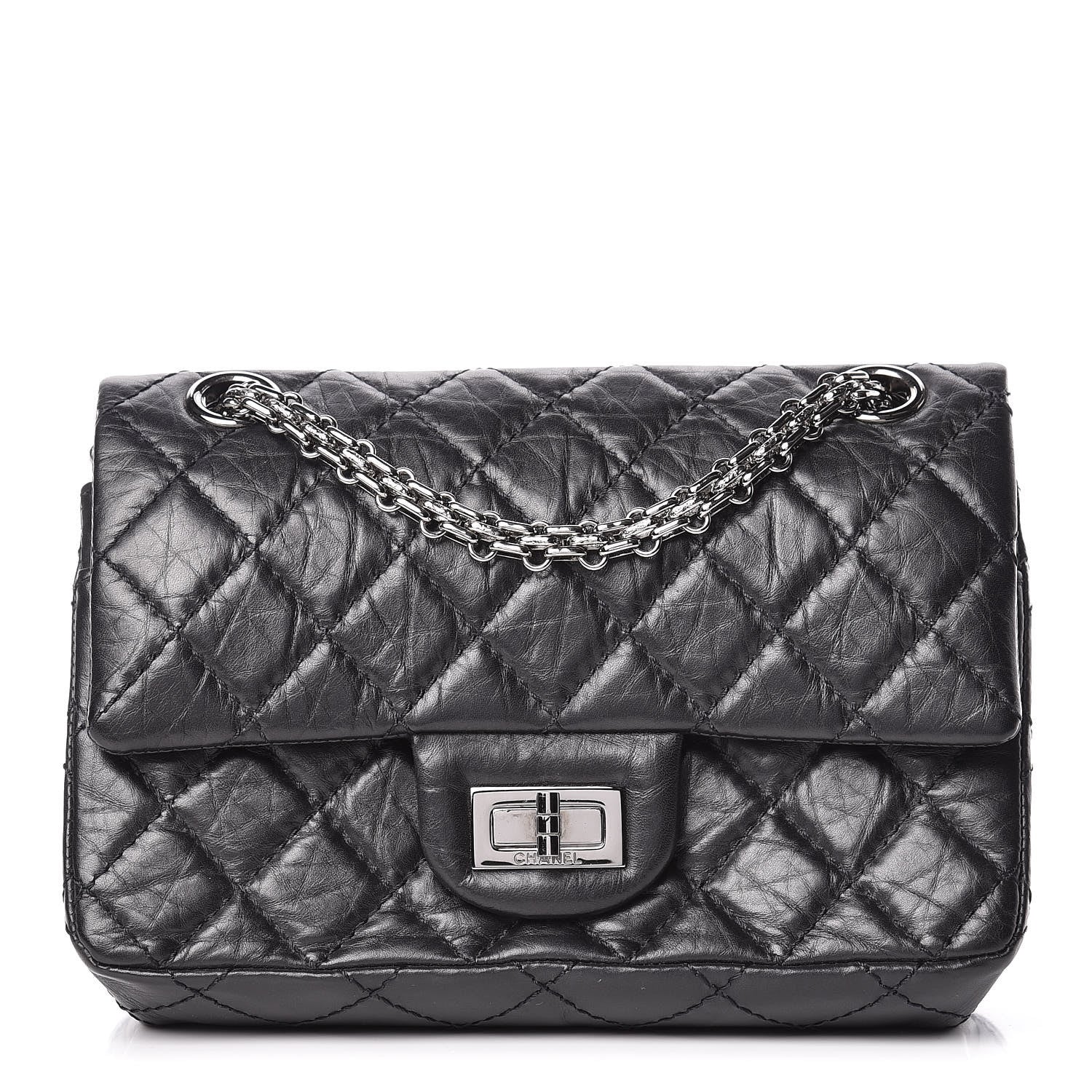 Chanel Aged Calfskin Quilted 2.55 Reissue 224 Flap Black 1 of 9