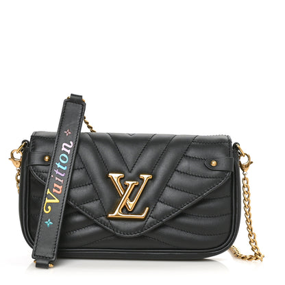 Louis Vuitton Calfskin New Wave Chain Pochette Black 1 of 6