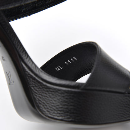 Louis Vuitton Grained Calfskin Horizon Platform Sandals 41 Black 9 of 11