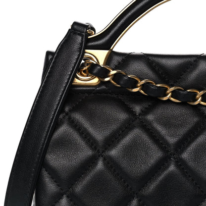 Chanel Calfskin Quilted Small Lady Handle Clutch With Chain Black 8 of 12