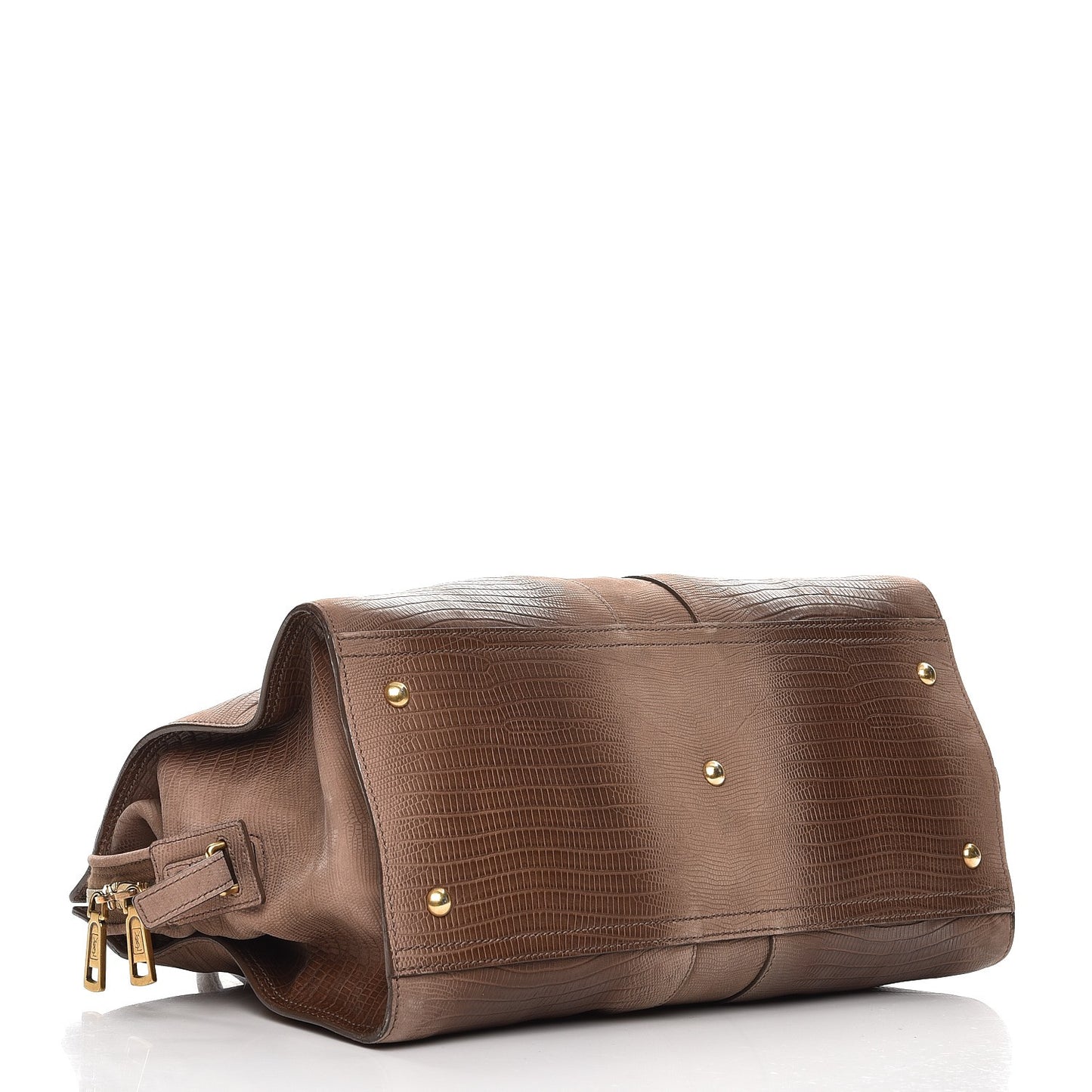 Lizard Calfskin Embossed Medium Cabas ChYc Brown