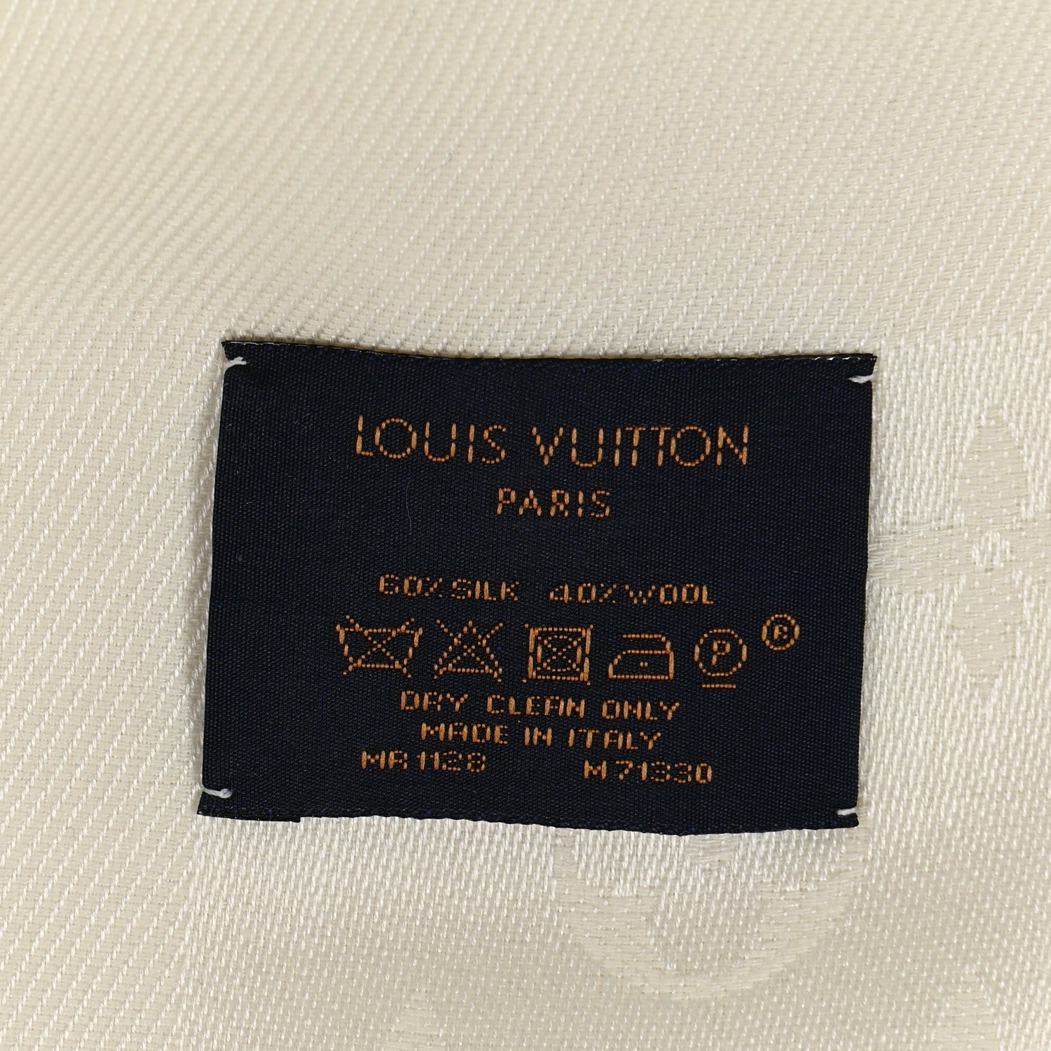 Louis Vuitton Silk Wool Monogram Shawl Beige 3 of 5
