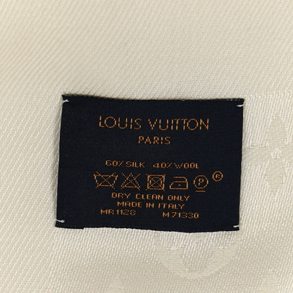 Louis Vuitton Silk Wool Monogram Shawl Beige 3 of 5
