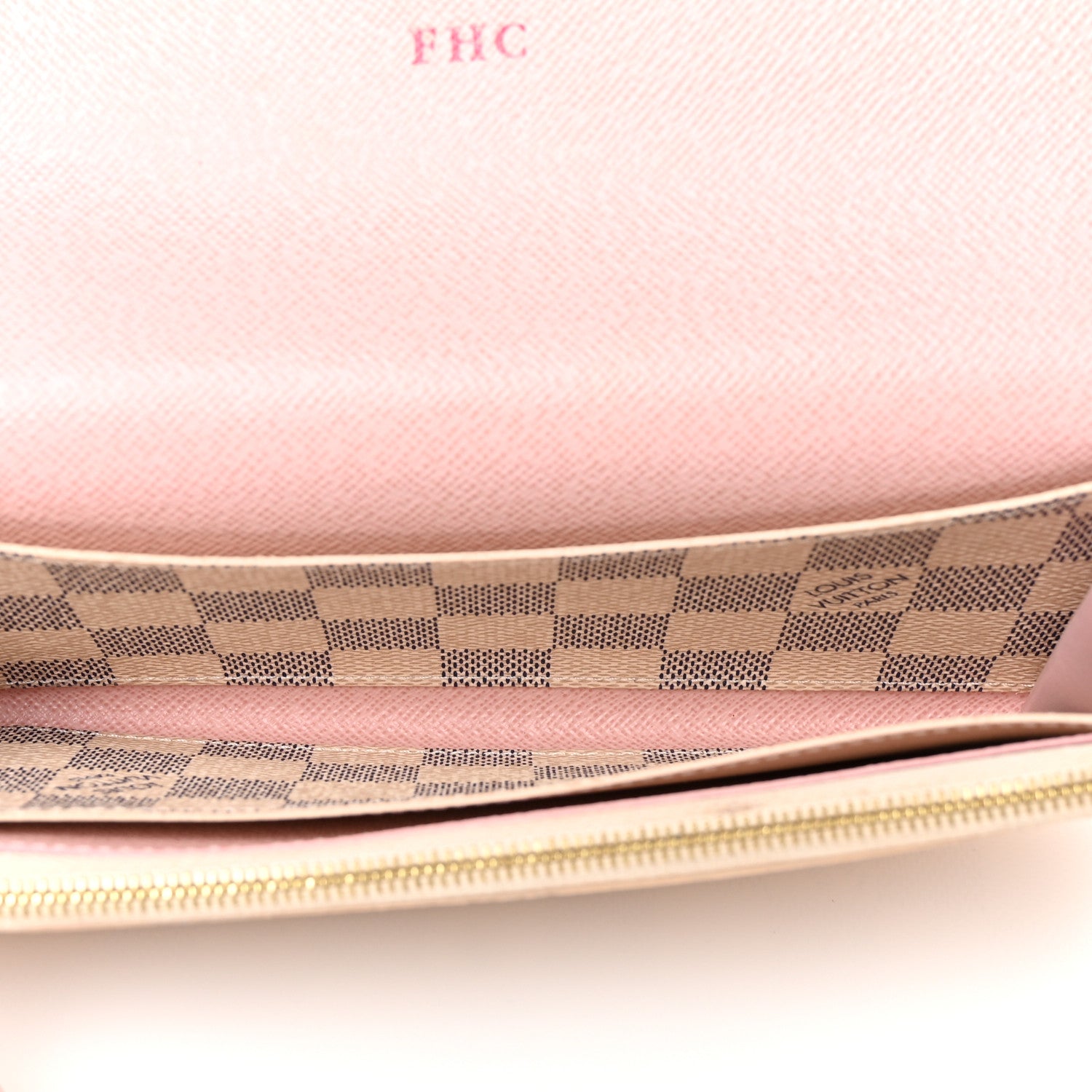Louis Vuitton Damier Azur Emilie Wallet Rose Ballerine 5 of 9