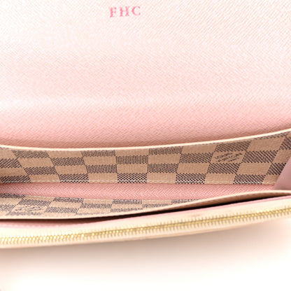 Louis Vuitton Damier Azur Emilie Wallet Rose Ballerine 5 of 9