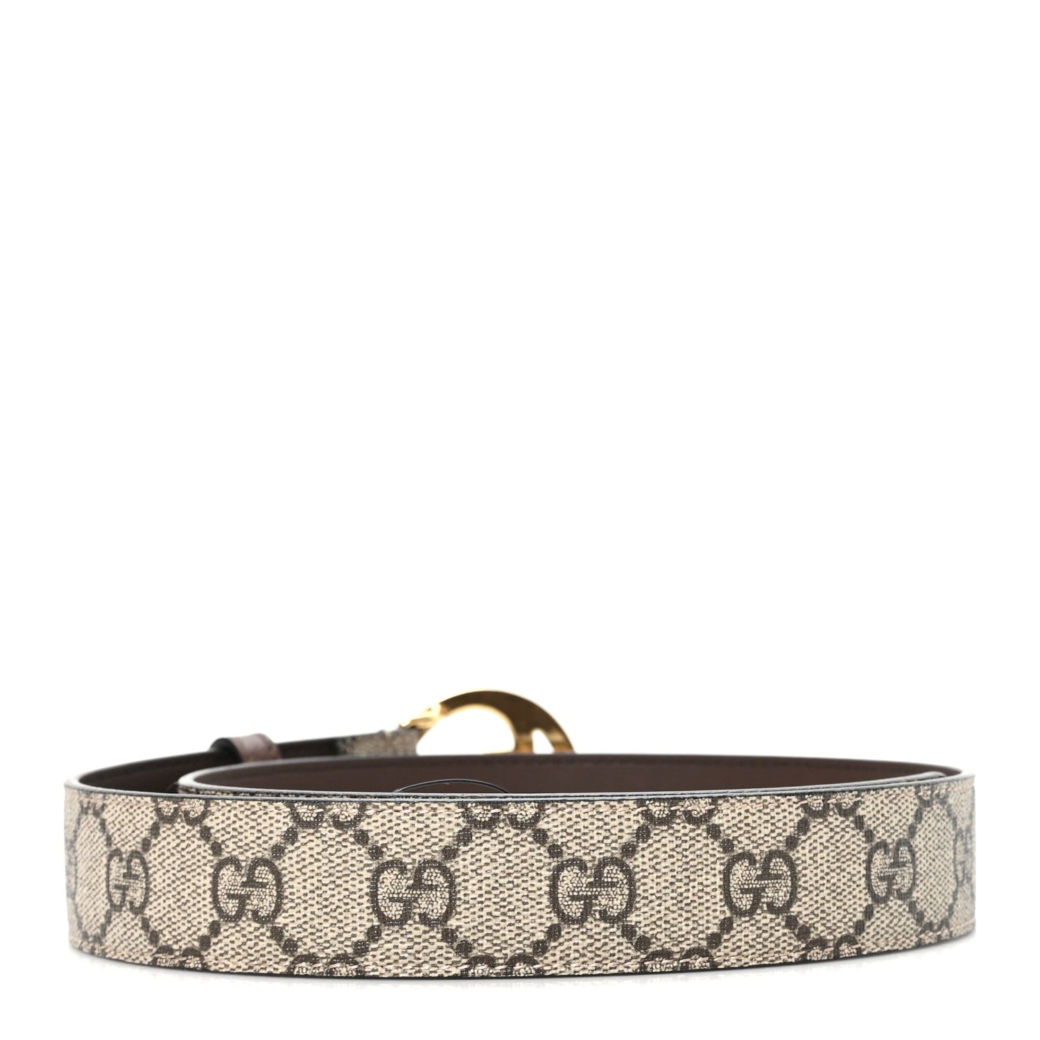 Gucci GG Supreme Monogram Textured Dollar Calfskin Blondie 30mm Belt 75 30 Beige Ebony New Acero 2 of 4
