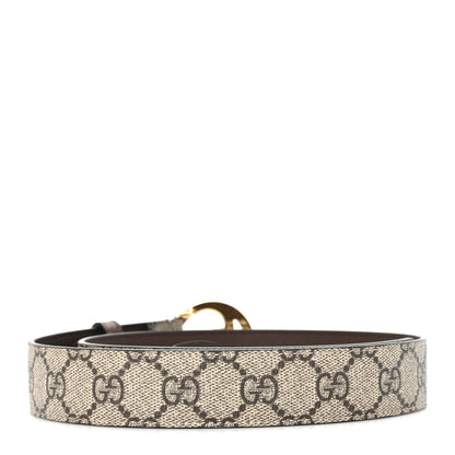 Gucci GG Supreme Monogram Textured Dollar Calfskin Blondie 30mm Belt 75 30 Beige Ebony New Acero 2 of 4