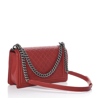 Chanel Caviar Quilted New Medium Boy Flap Dark Red 3 of 19