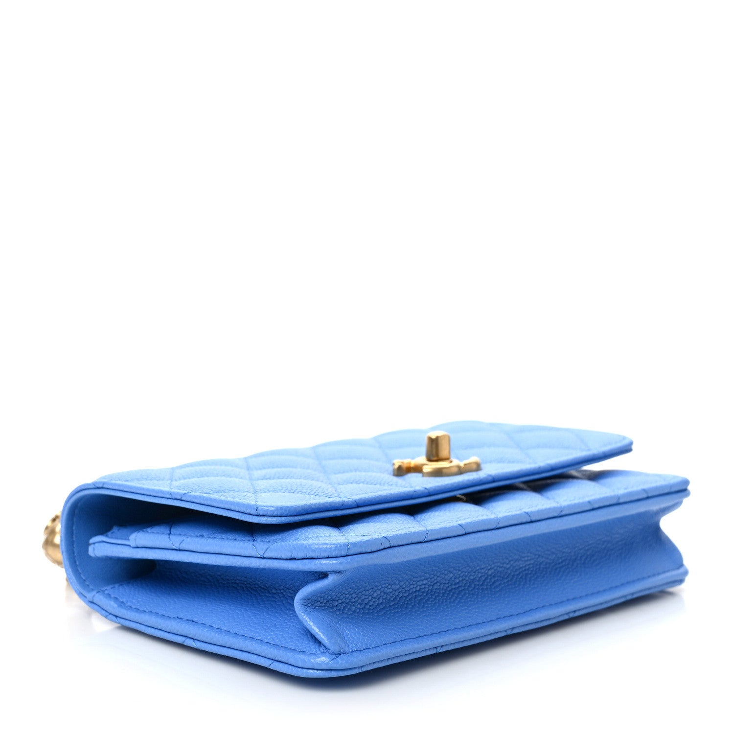 Chanel Caviar Quilted Sweetheart Wallet On Chain WOC Blue 4 of 11