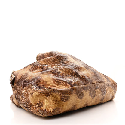 Gucci Snakeskin Large Horsebit Chain Hobo Gold 4 of 11