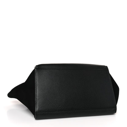 Celine Drummed Calfskin Suede Medium Trapeze Black 4 of 8