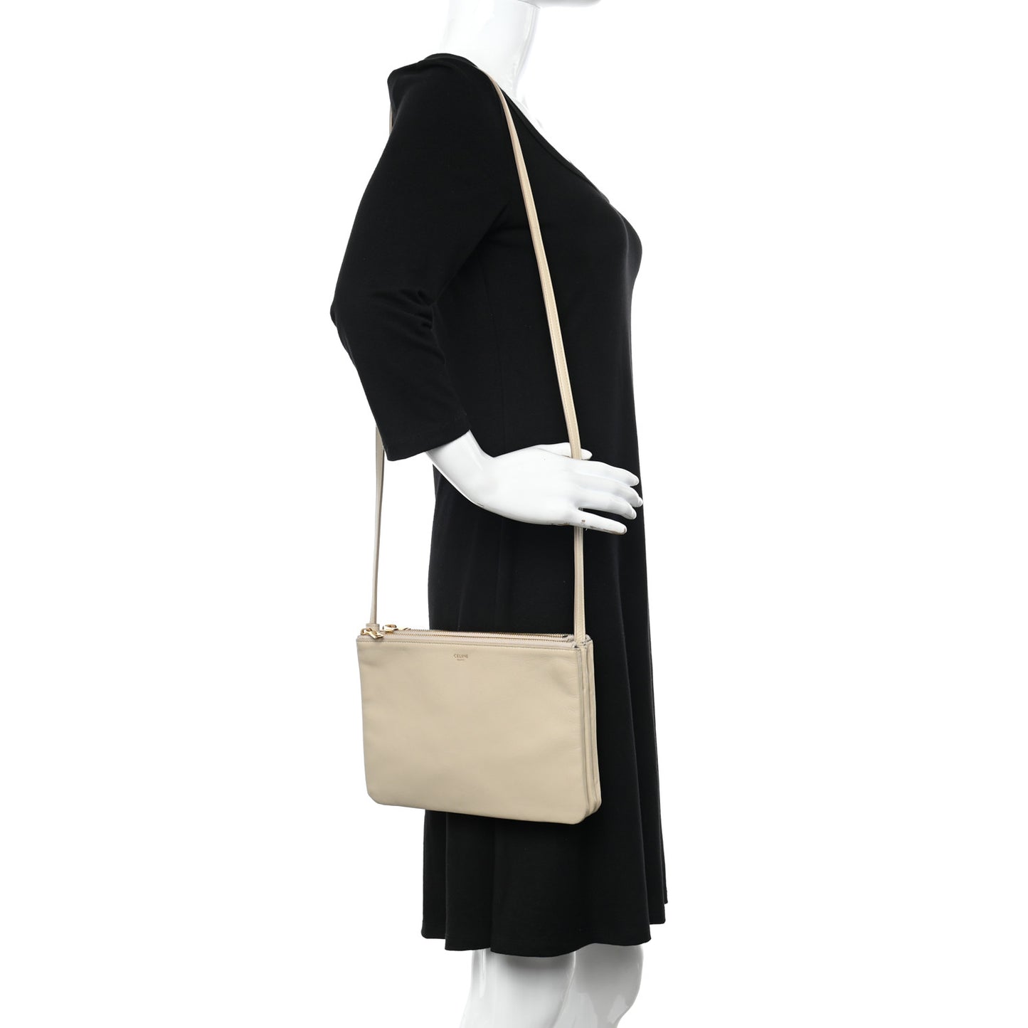 Lambskin Large Trio Crossbody Bag Linen
