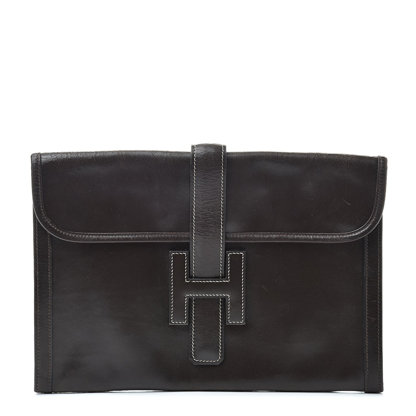 Box Calf Jige PM Clutch Chocolate