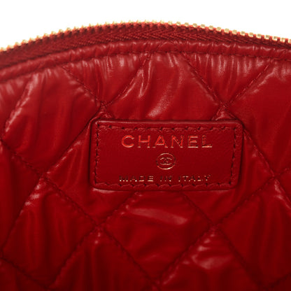 Chanel Lambskin Quilted Medium Cosmetic Case Red 6 of 7