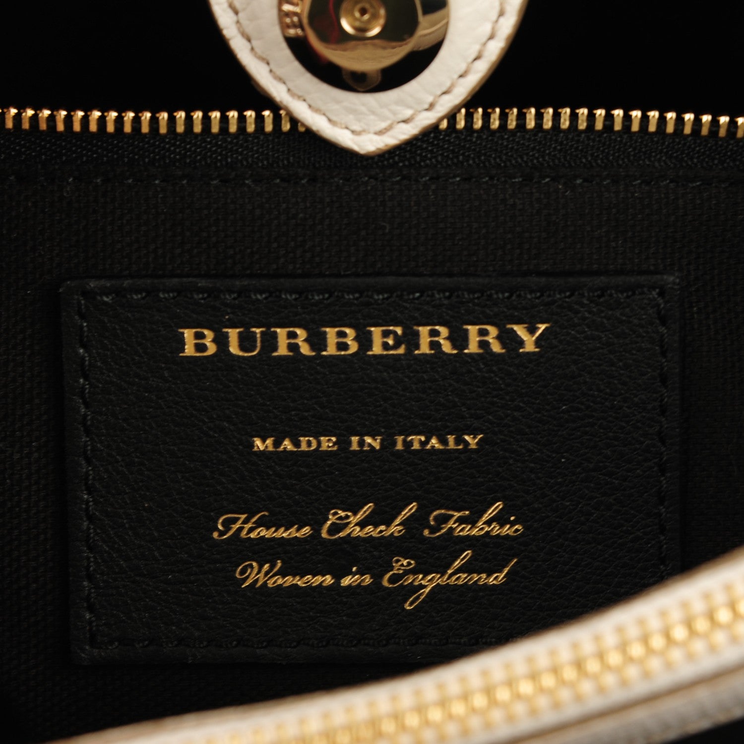 Burberry Calfskin House Check Perforated Medium Banner Tote Natural 6 of 9