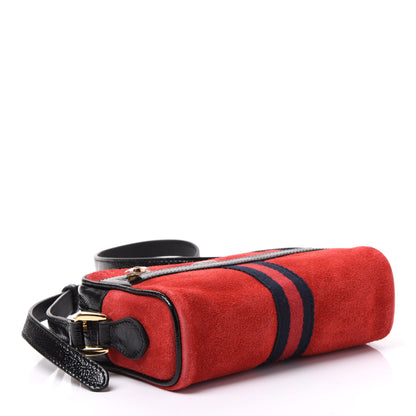 Gucci Suede Patent Web Mini Ophidia Shoulder Bag Red 3 of 9