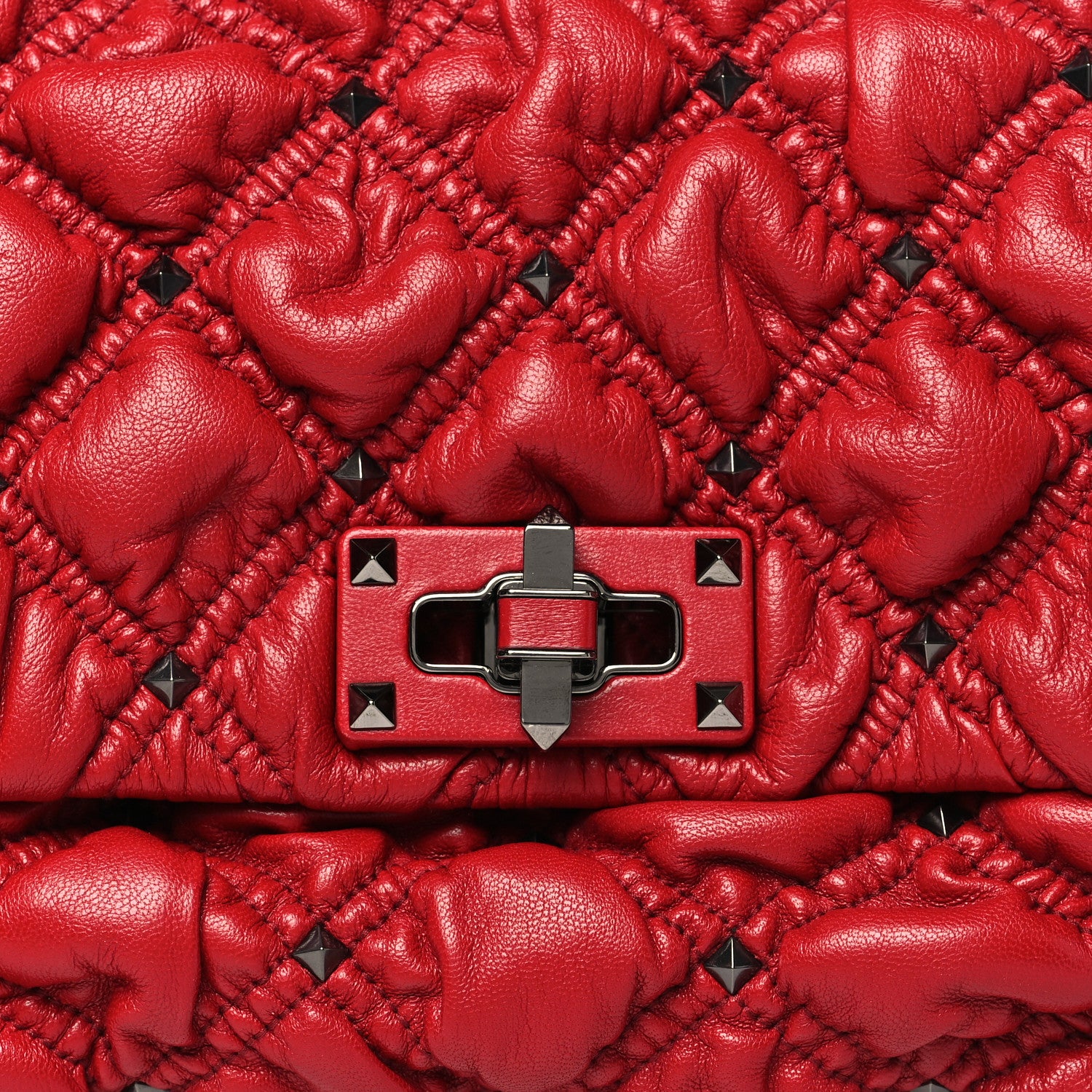 Valentino Garavani Nappa Medium Spikeme Shoulder Bag Red 6 of 8