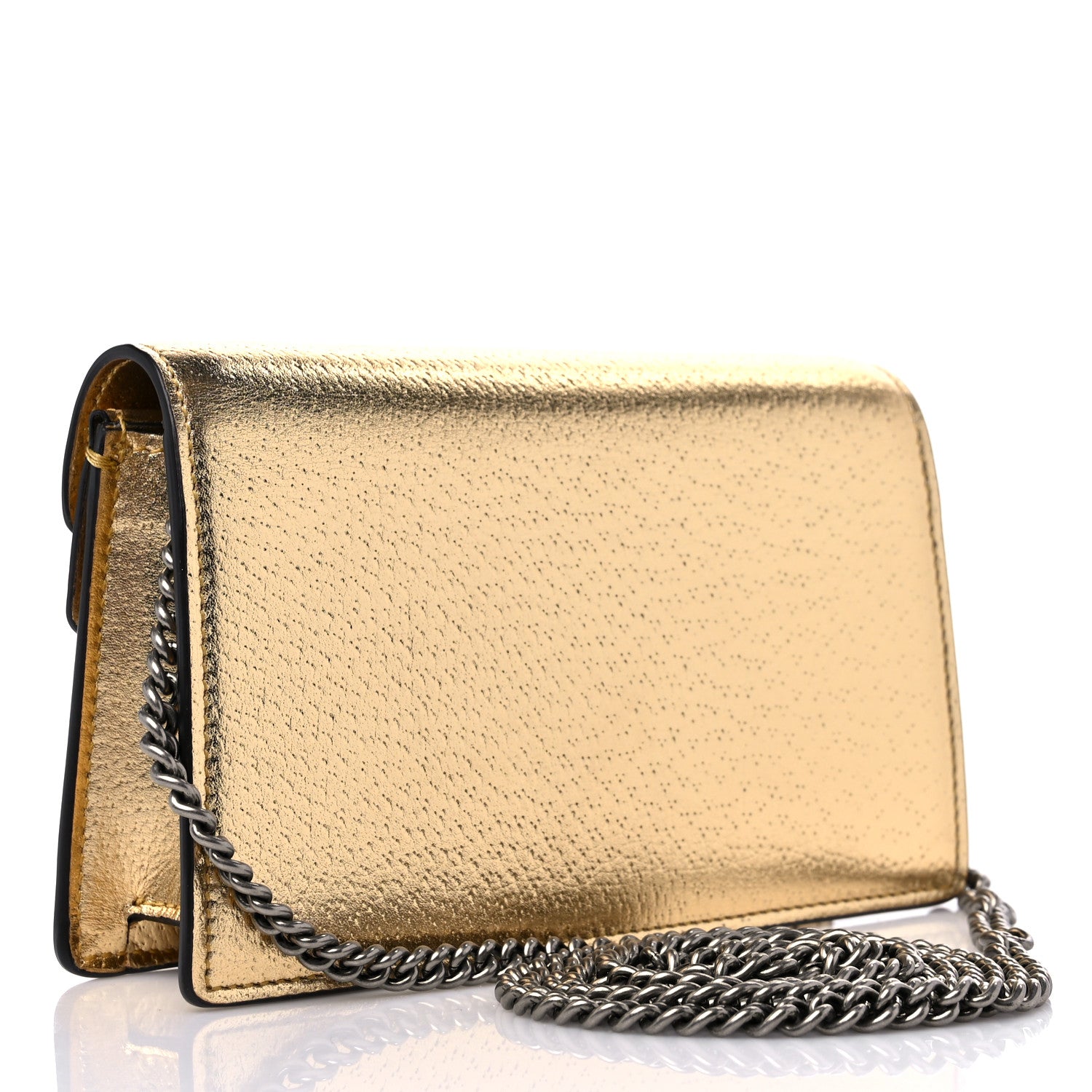 Gucci Metallic Calfskin Super Mini Dionysus Shoulder Bag Gold 3 of 8