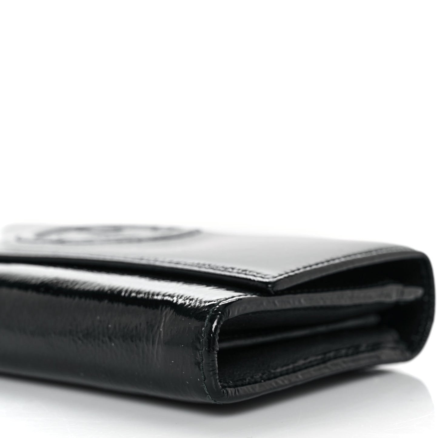 Patent Calfskin Large Soho Continental Wallet Black
