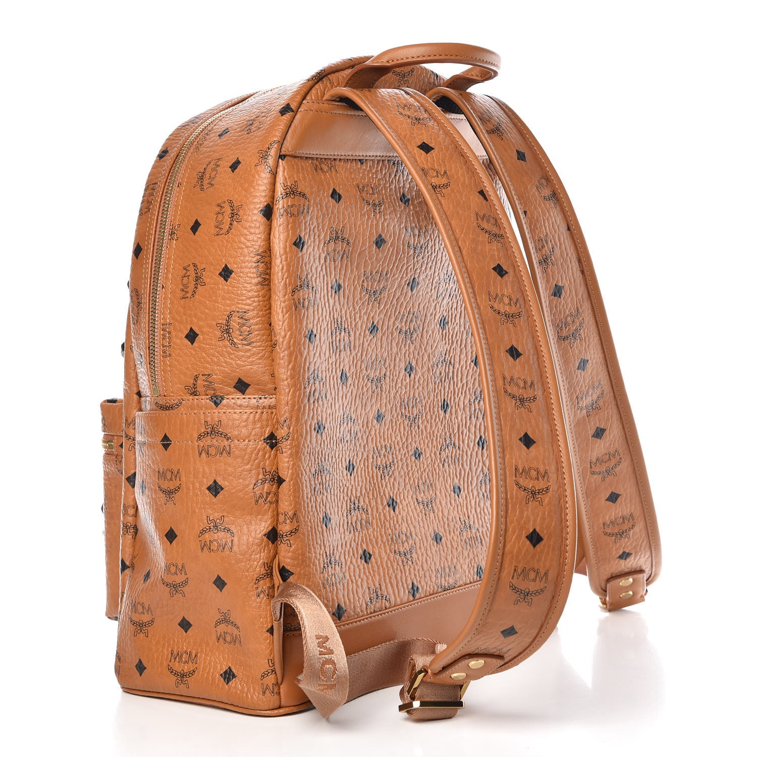 MCM Visetos Studded Medium Stark M Backpack Cognac 3 of 12