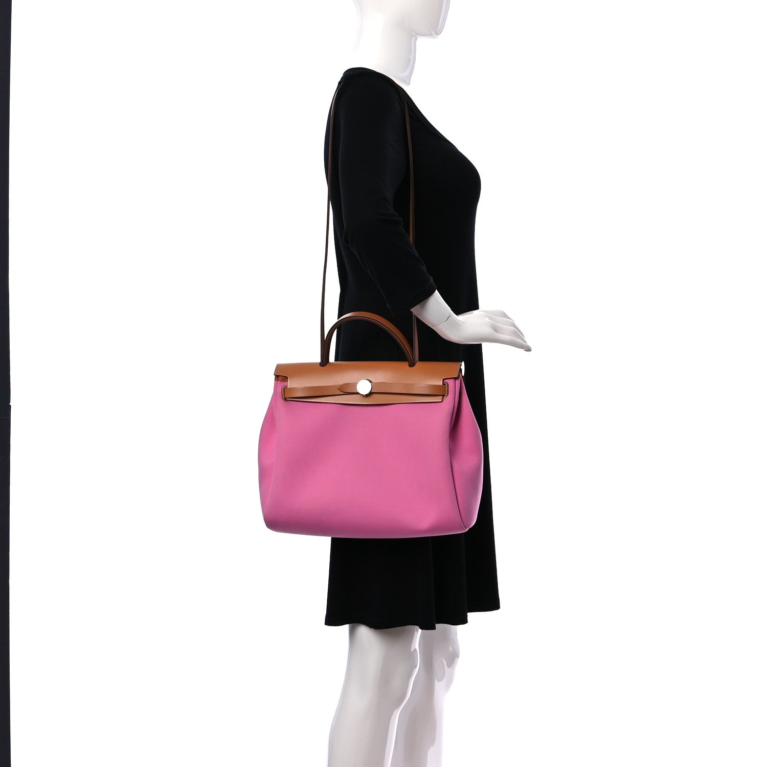 Hermes Toile Officier Vache Hunter Verso Herbag Zip PM 31 Bubblegum Rubis Naturel 2 of 14