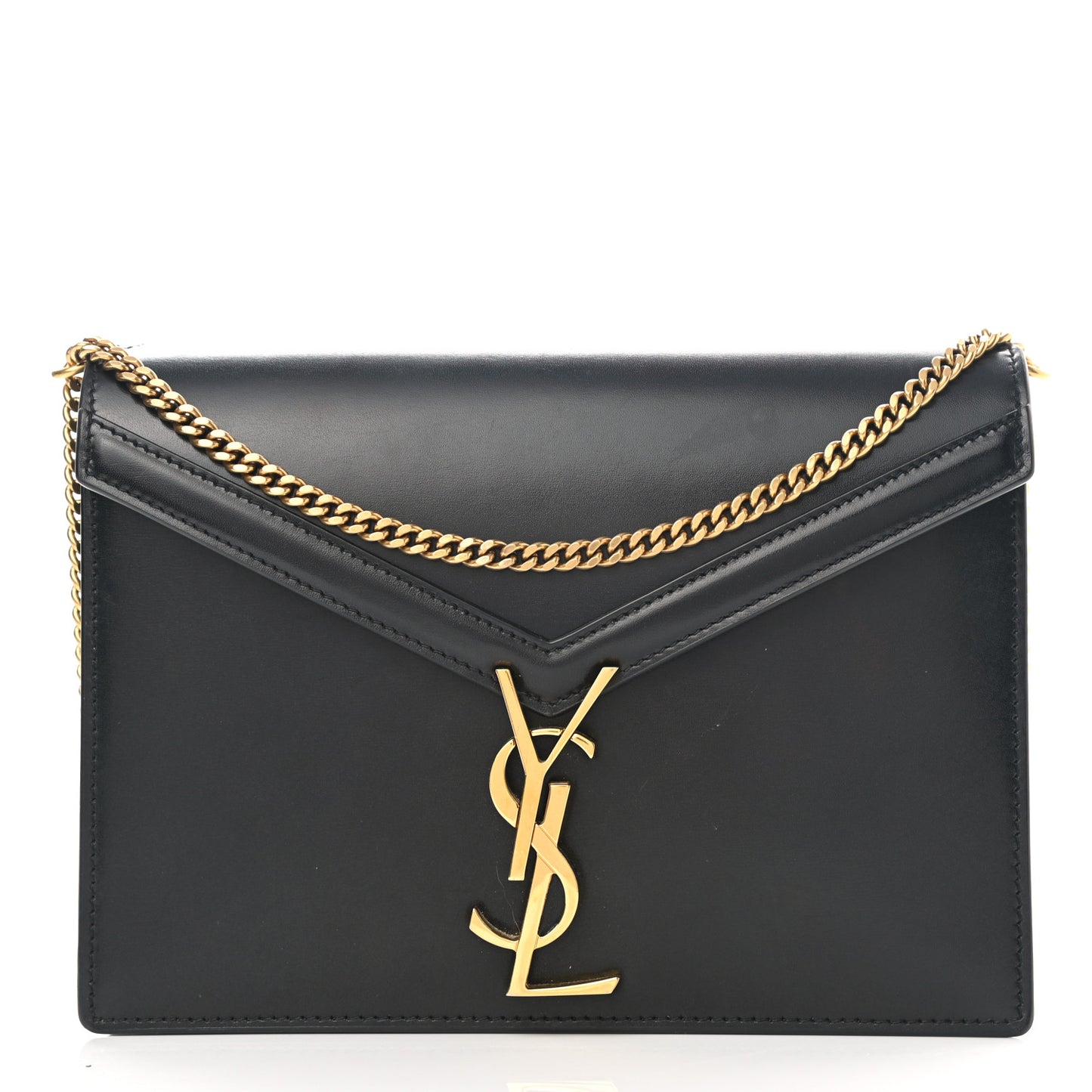 Smooth Calfskin Monogram Cassandra Clasp Bag Black