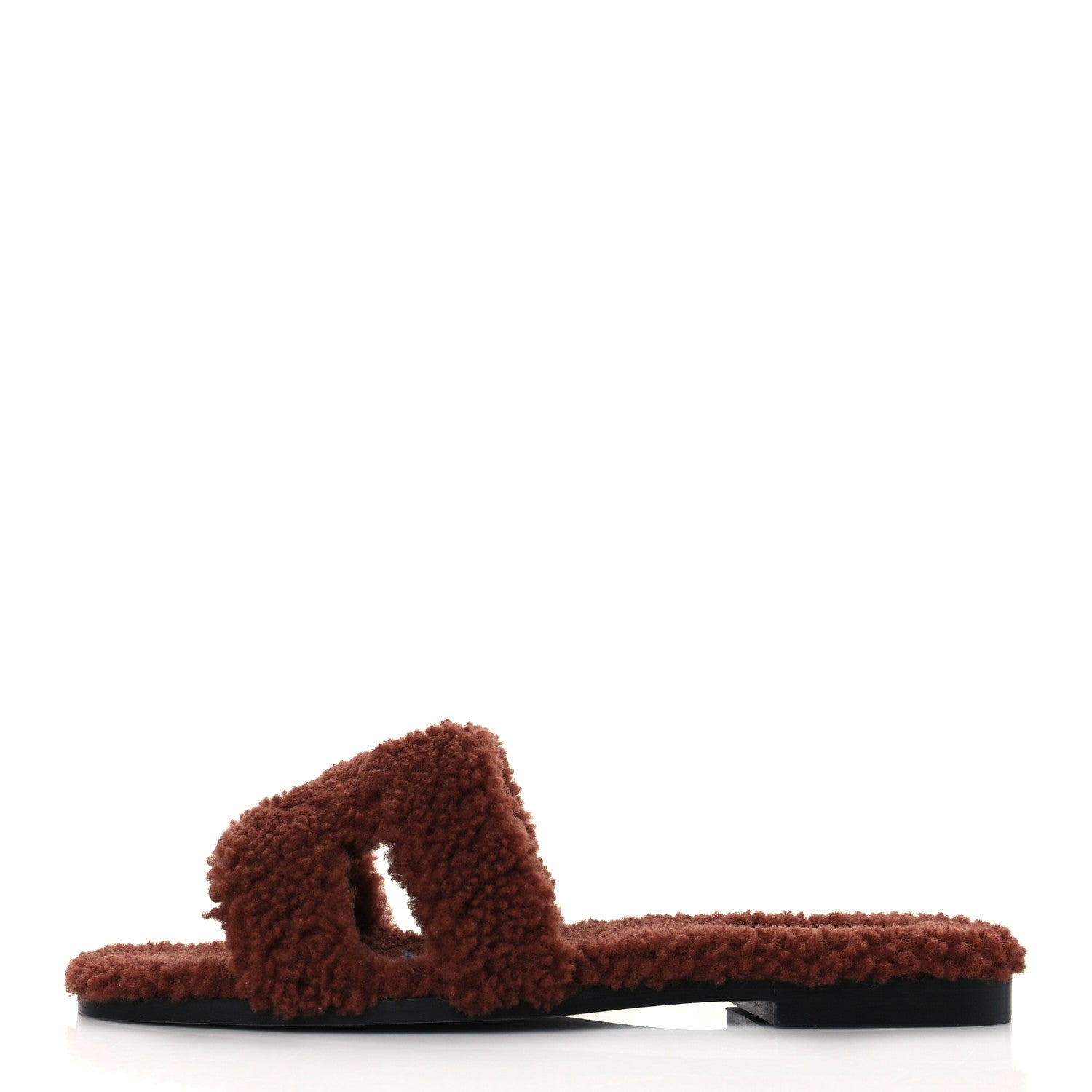 Hermes Woolskin Oran Sandals 38 Cognac 1 of 8