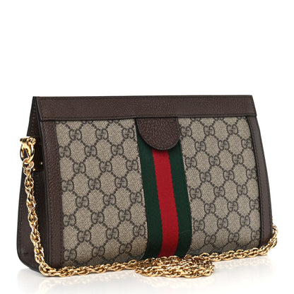 Gucci GG Supreme Monogram Web Small Ophidia Chain Shoulder Bag Brown 3 of 9