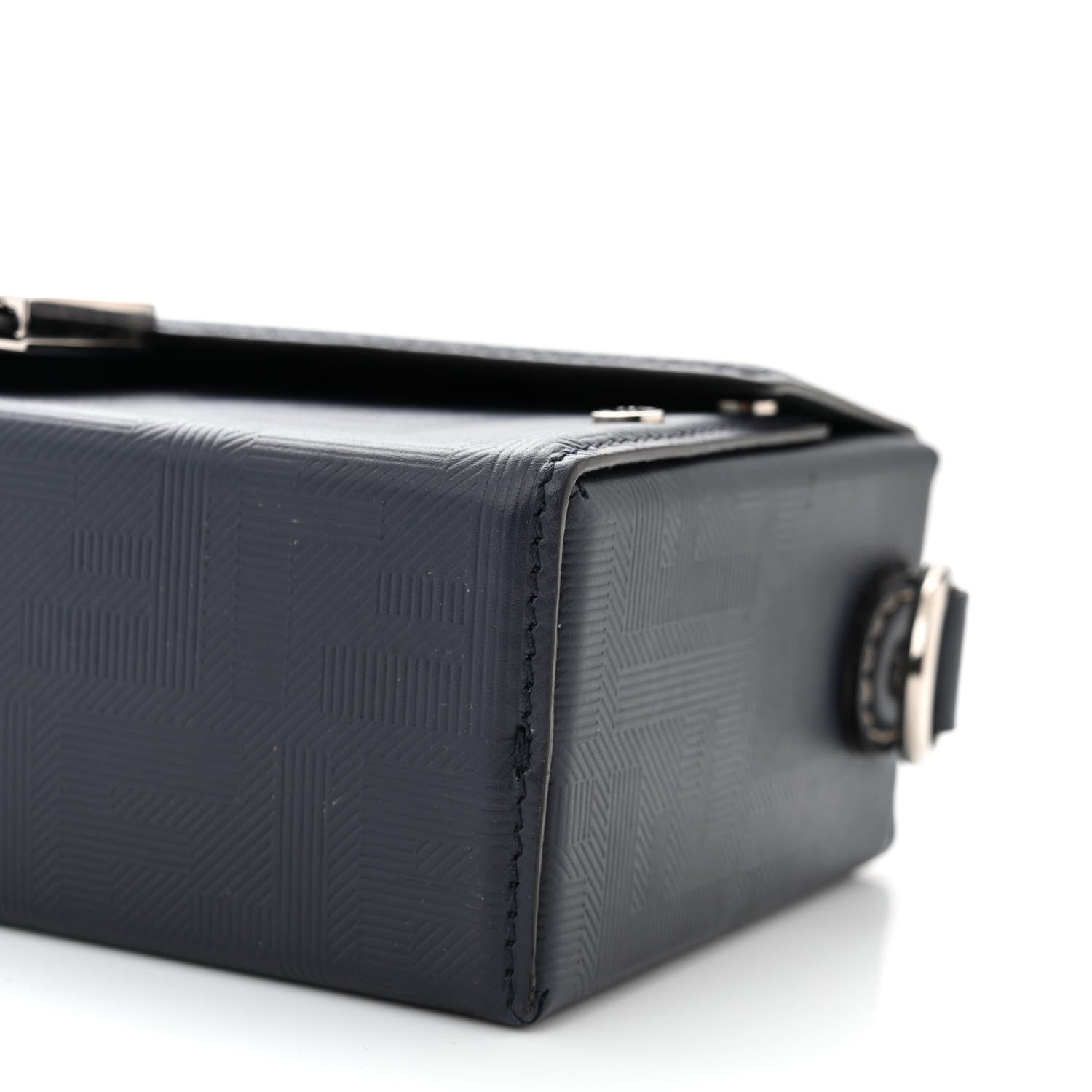 Fendi Vitello King FF Lines Embossed Baguette Soft Trunk Midnight 10 of 10