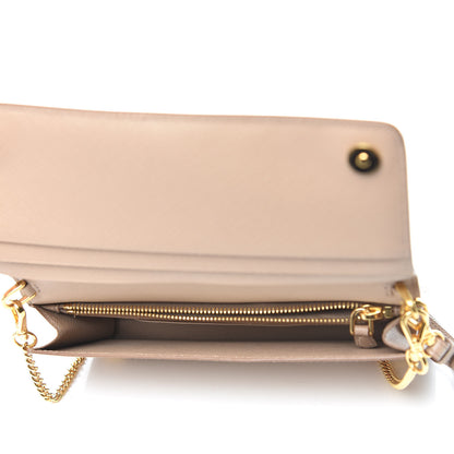 Prada Saffiano Metal Phone Wristlet Crossbody Wallet Cammeo 6 of 11