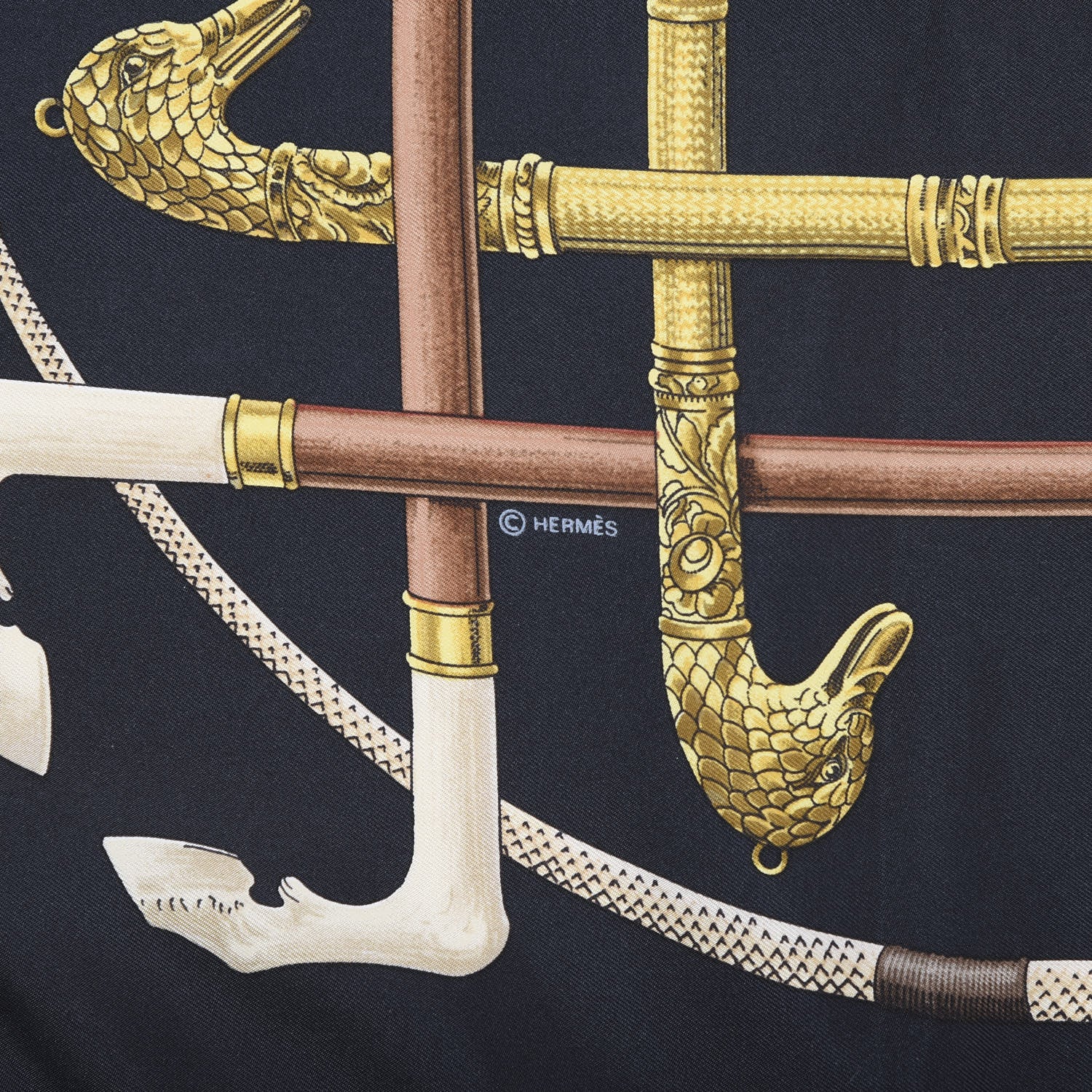 Hermes Silk Cannes Et Pommeaux Scarf 70 2 of 3