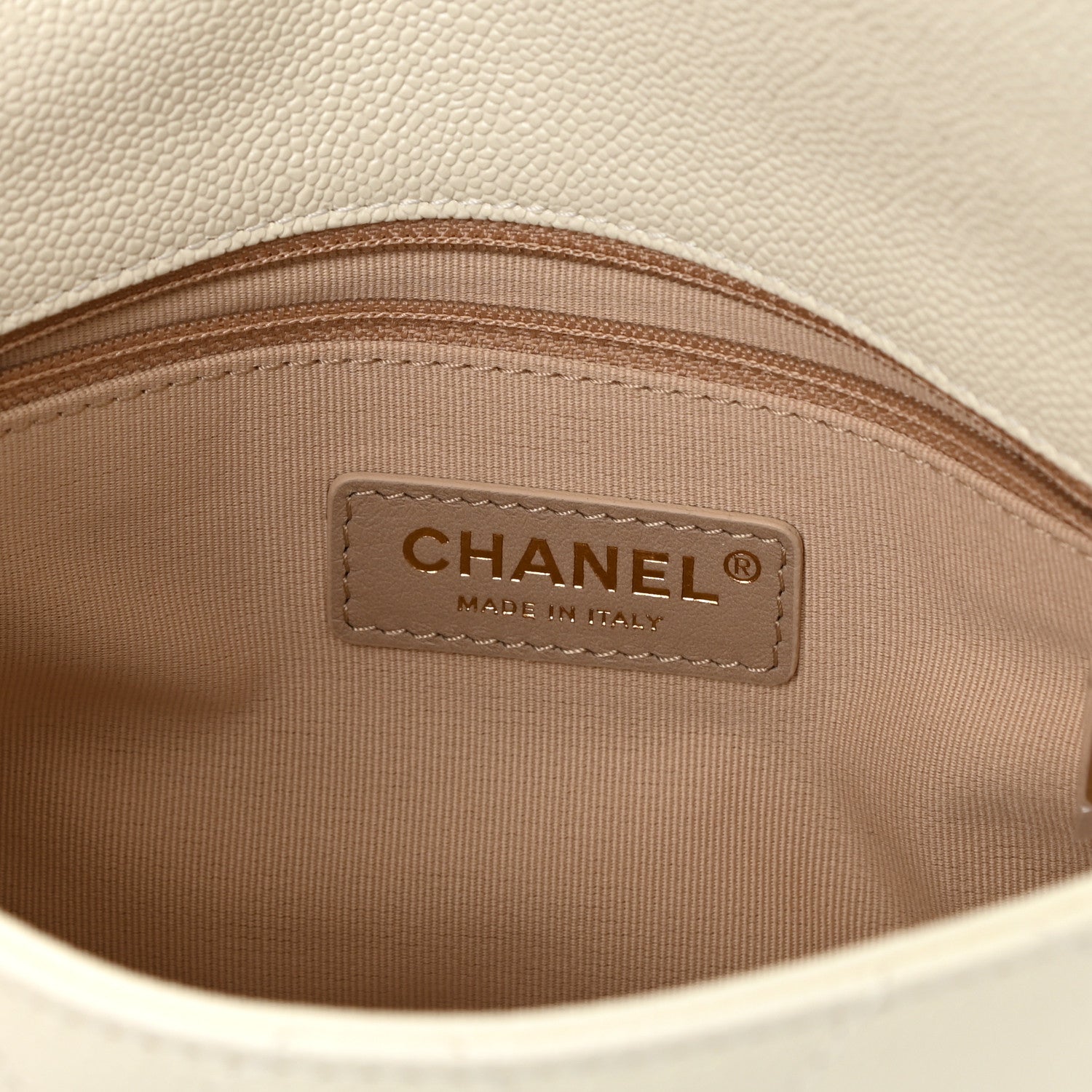 Chanel Shiny Caviar Quilted Small Chain Melody Flap White 6 of 11