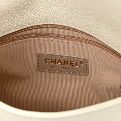 Chanel Shiny Caviar Quilted Small Chain Melody Flap White 6 of 11