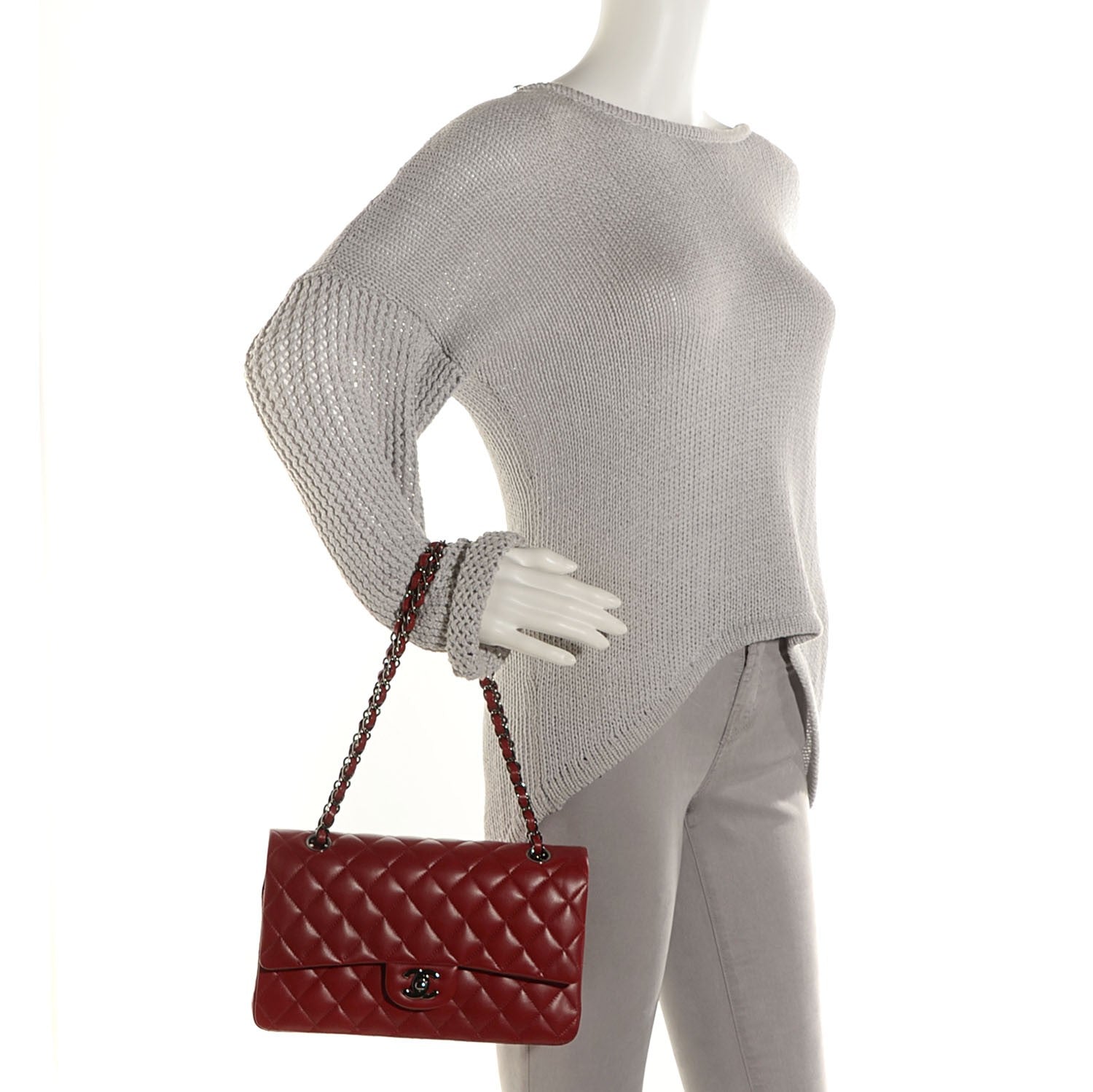 Chanel Lambskin Quilted Medium Double Flap Red 2 of 9