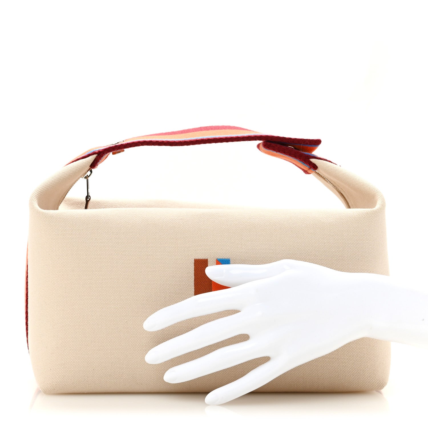 Hermes Canvas Large Bride-A-Brac Pavillon Pouch Natural Multicolor 2 of 6