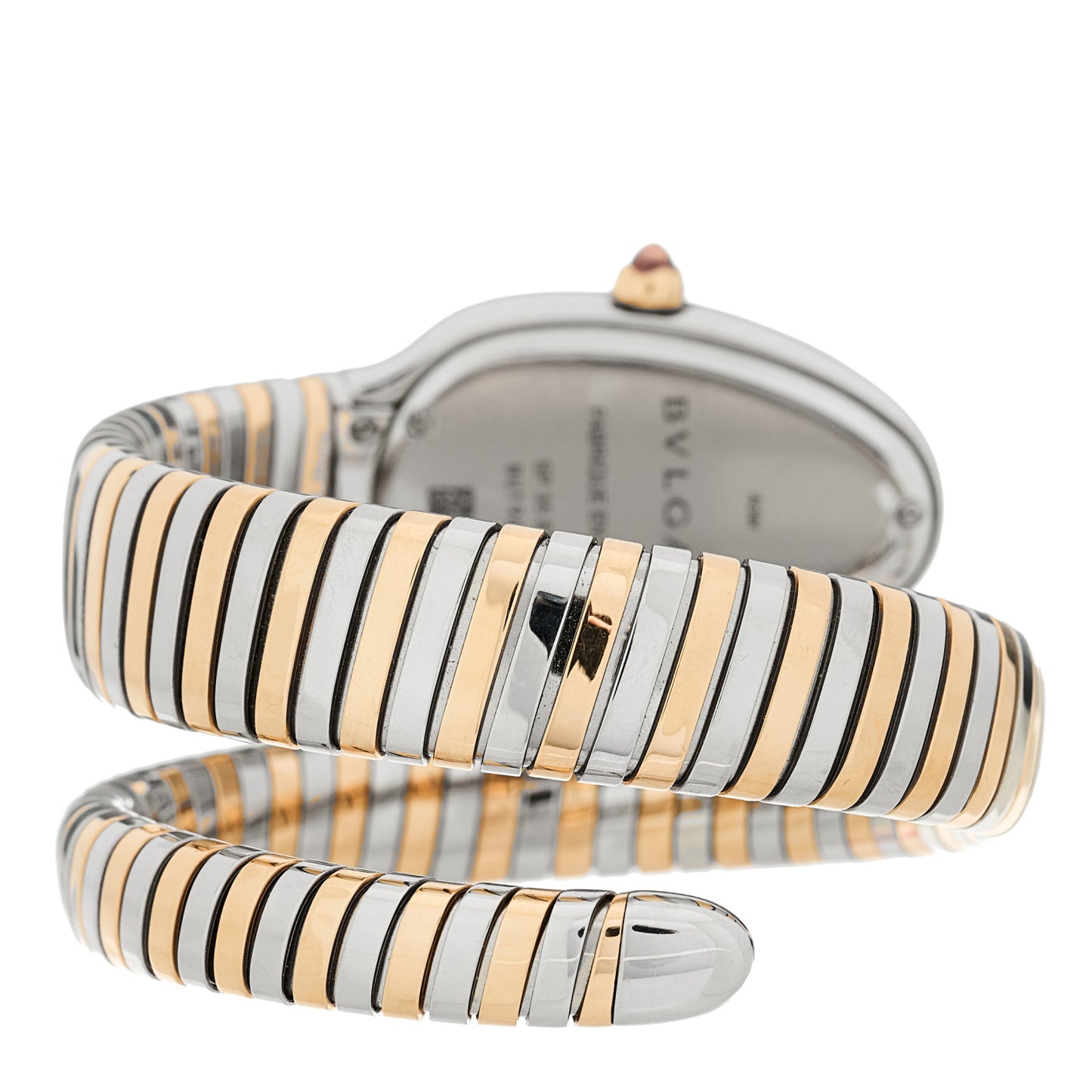 Stainless Steel 18K Rose Gold 35mm Serpenti Tubogas Quartz Watch Black