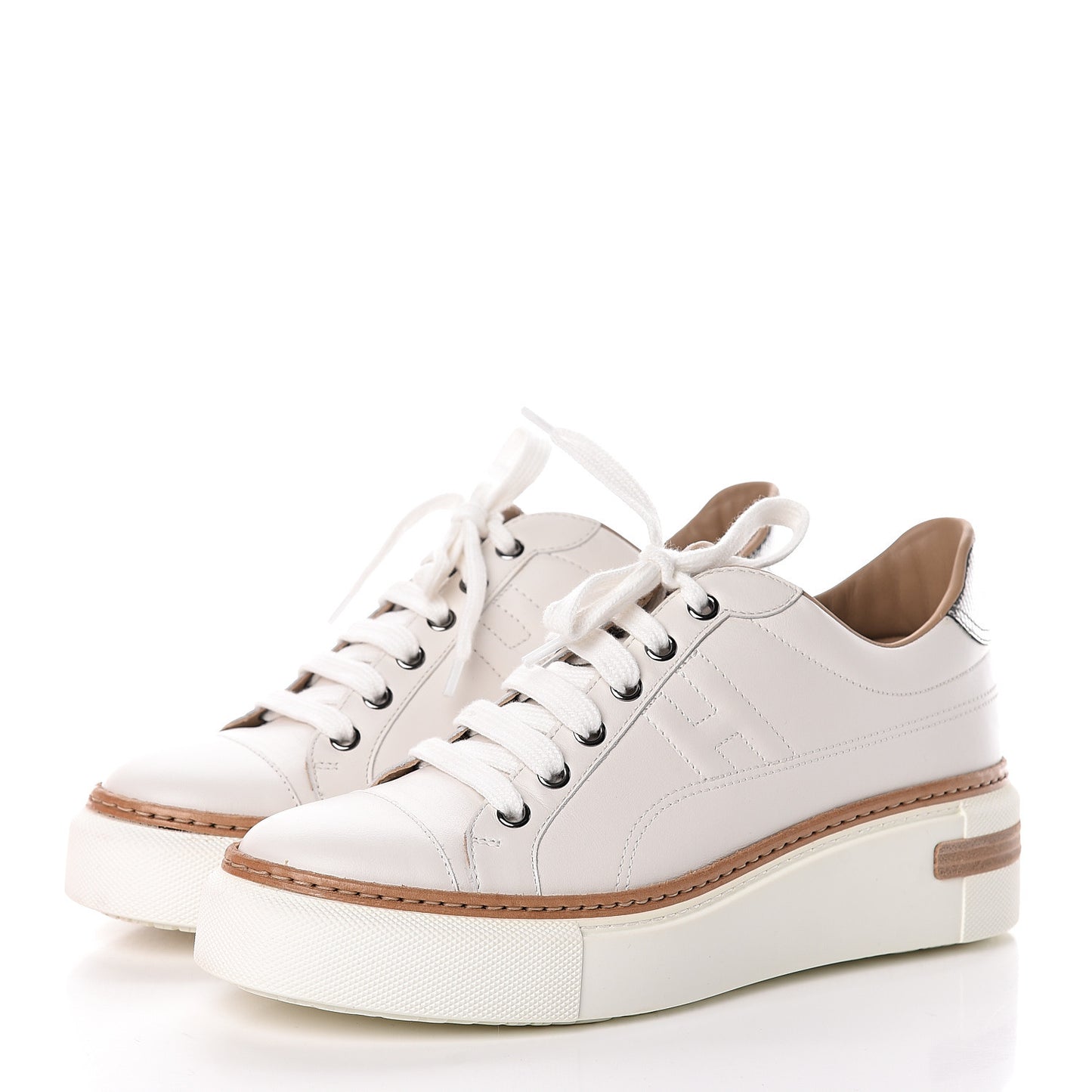 Calfskin Polo Sneakers 38 White