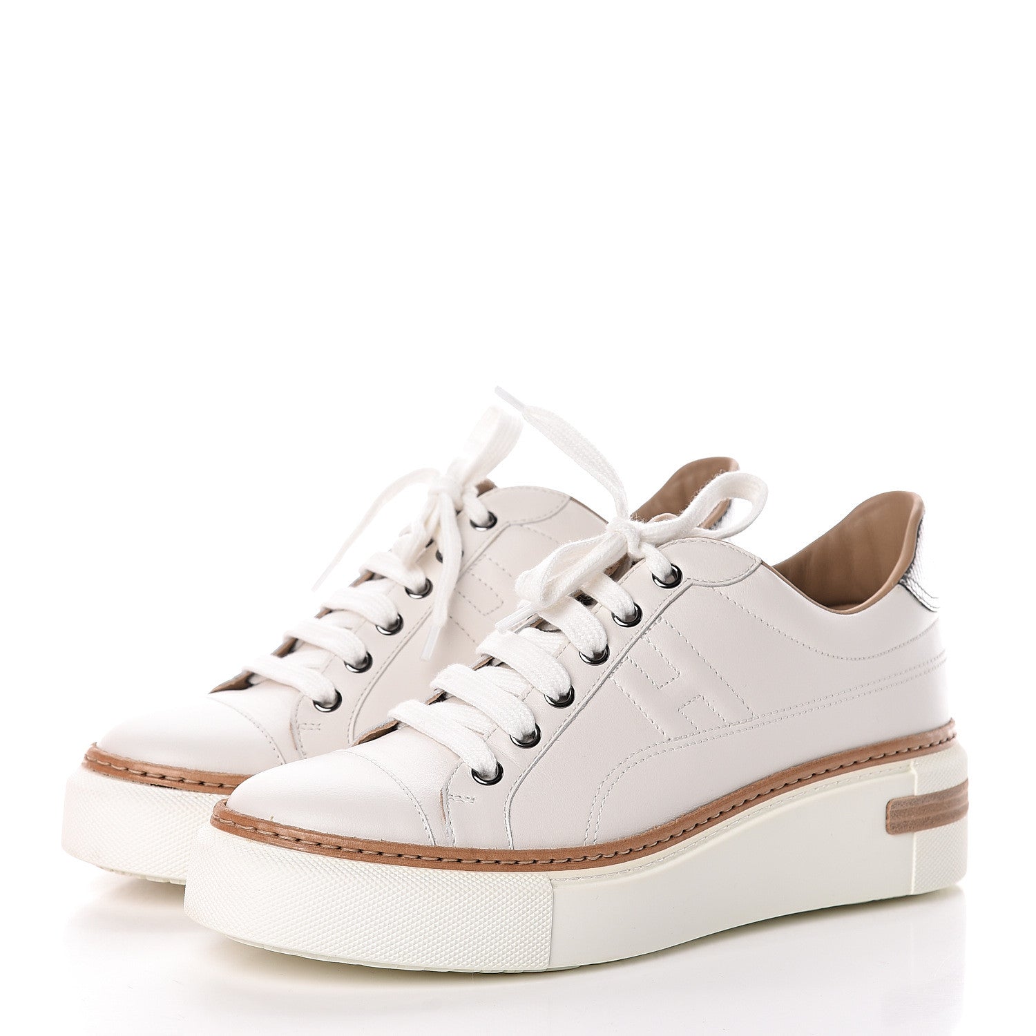 Hermes Calfskin Polo Sneakers 38 White 3 of 9