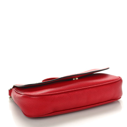 Gucci Pebbled Calfskin Medium Soho Flap Crossbody Vibrant Red 4 of 11