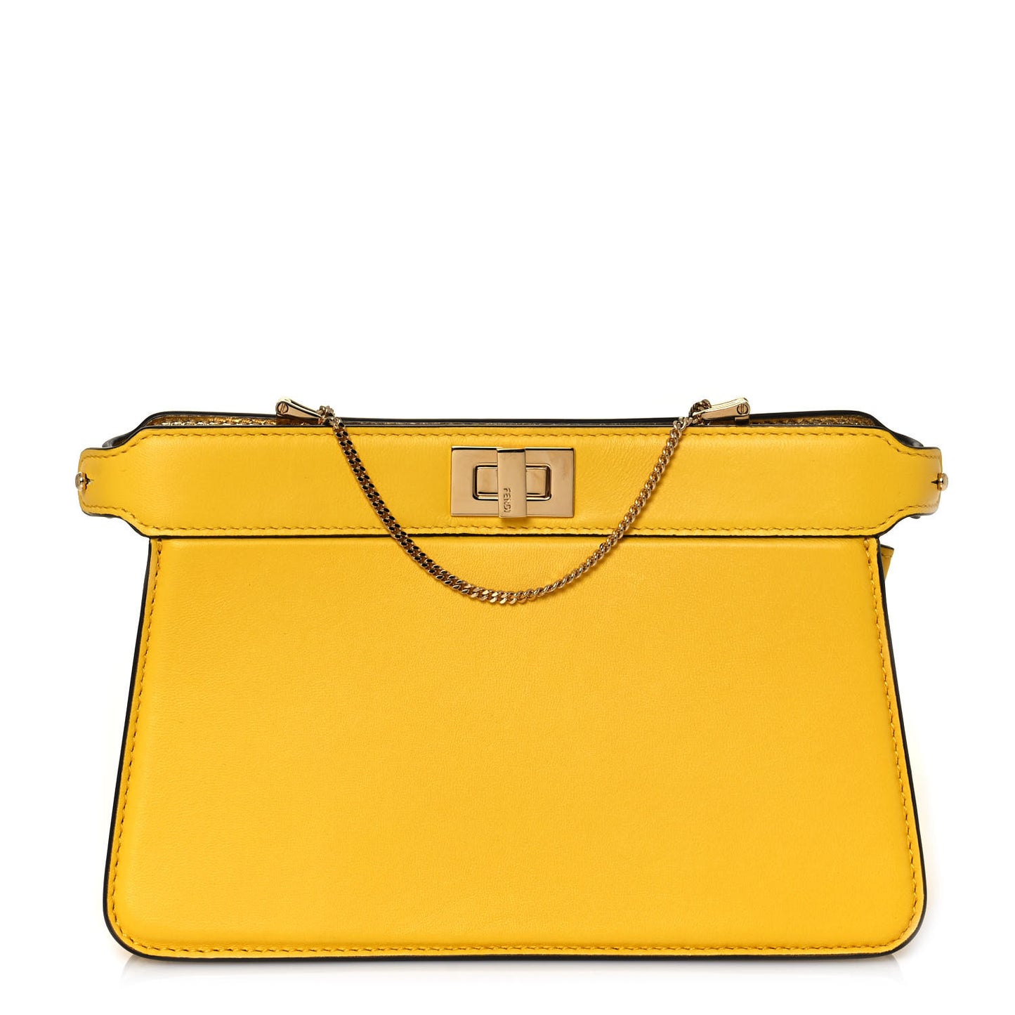 Nappa Small Peekaboo I SEE U East West Chain Satchel Limone